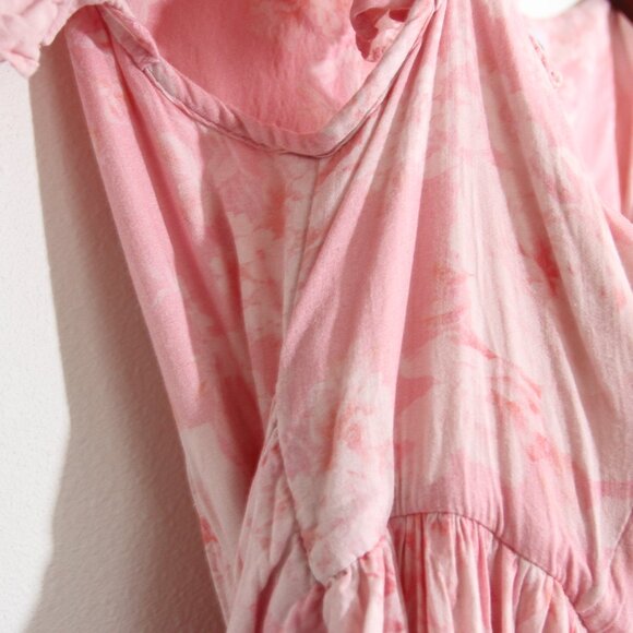 Maison Amory Sugarmilk Mini Dress in Strawberry Cream Pink Flutter Sleeve Small - Picture 5 of 12